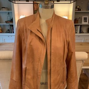 ALFANI Tan leather jacket - Large